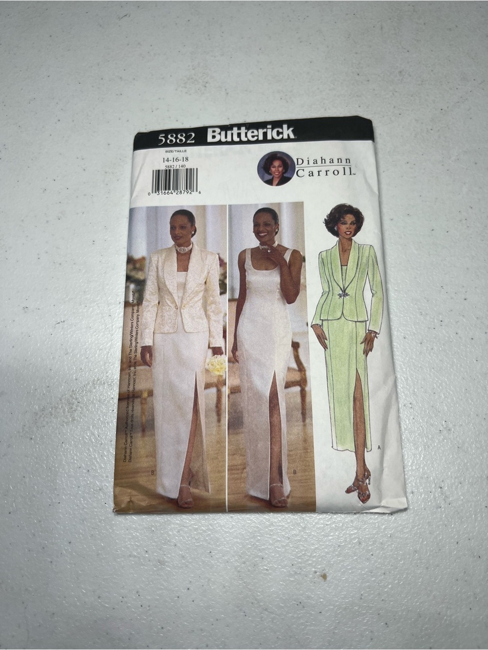 Vintage 1998 Butterick 5882 Diahann Carroll sewing pattern in women’s 14,16 & 18